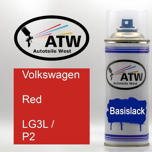 Volkswagen, Red, LG3L / P2: 400ml Sprühdose, von ATW Autoteile West.